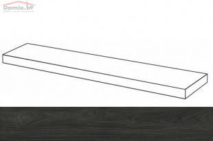 Плитка Italon Рум Вуд Блэк ступень угловая правая (33x120)